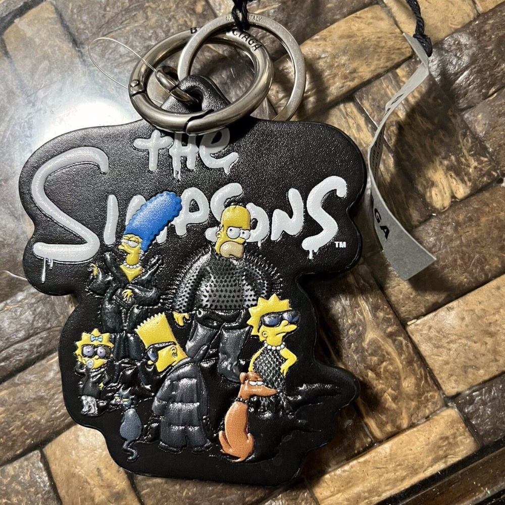 BALENCIAGA The Simpsons collaboration Bag Charm Key Chain Holder 678769 Black